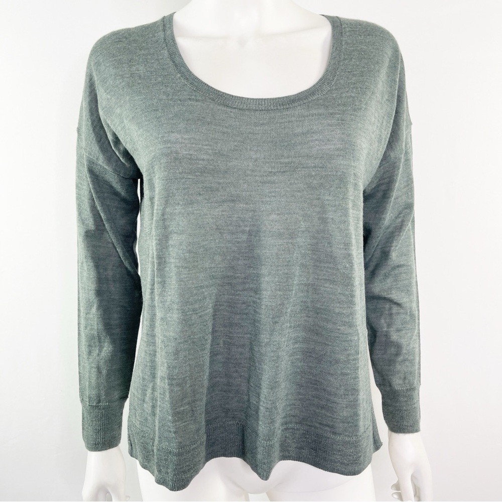 Madewell Green Long Sleeve Pullover Sweater Merino Wool Knit Size S